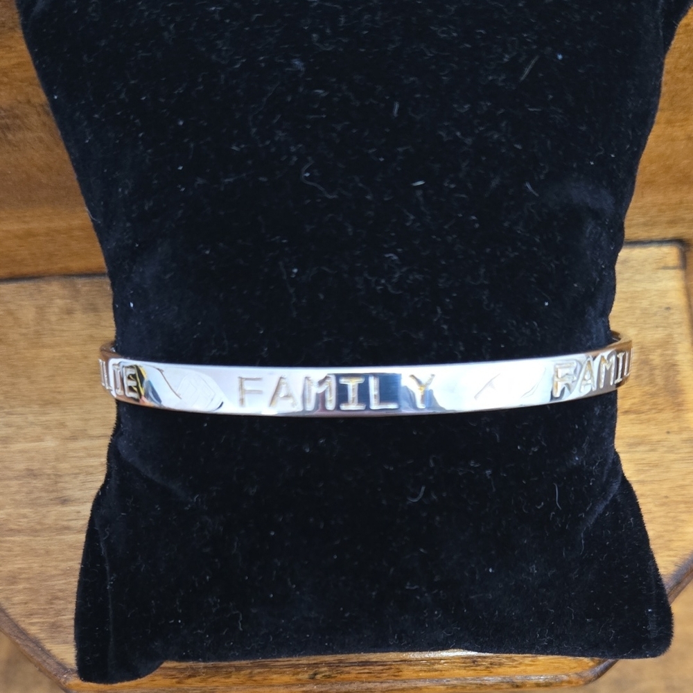 Carolee Sterling Silver Oval 'Family' Bangle Bracelet